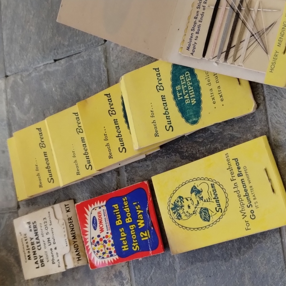 Collection of Sunbeam & Wonder Bread & a 5 Digit Phone # Mending Kits (9 Total)